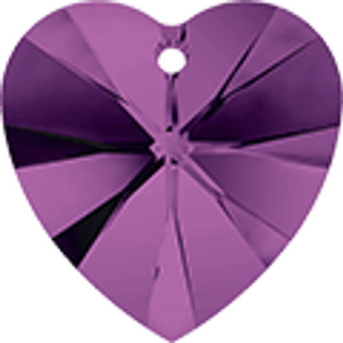 Swarovski 6202 / 6228 Heart Pendant 10mm Amethyst [2 pcs]