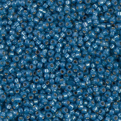 Miyuki Seed Beads 8-9648 Dyed Dark Sky Blue Silver Lined Alabaster