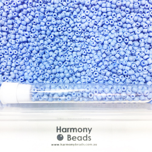 Glass Seed Beads 8/0 LIGHT SKY BLUE OPAQUE