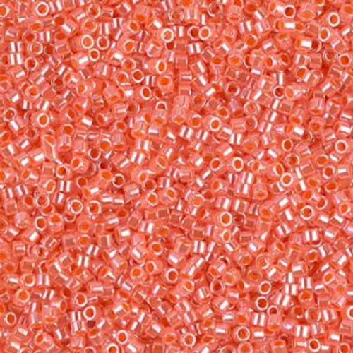 Miyuki Delica Beads 11/0 DB235 Lined Crystal Salmon Luster