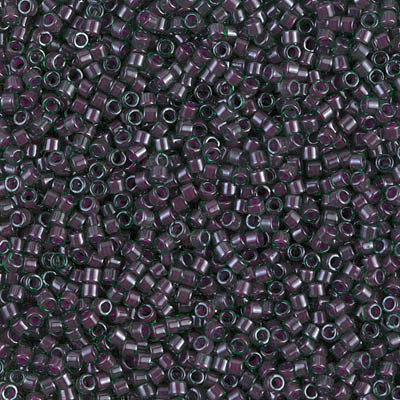Miyuki Delica Beads 11/0 DB279 Lined Green Maroon Luster