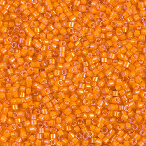Miyuki Delica Beads 11/0 DB1777 White Lined Orange AB