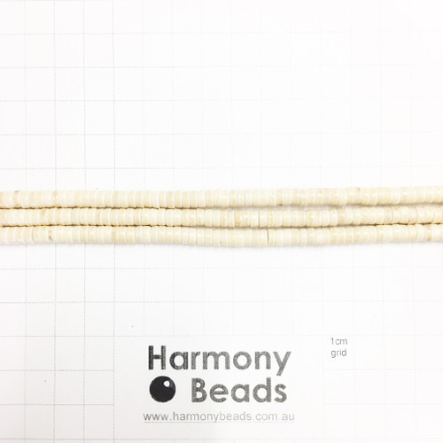 HOWLITE Heishi Spacer Beads, CREAM, 5x3mm (S,D)