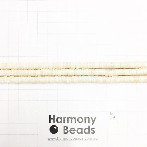 HOWLITE Heishi Spacer Beads, CREAM, 6x3mm (S,D)