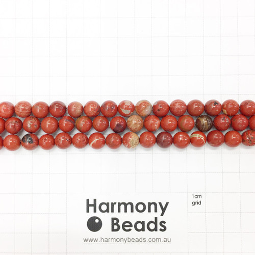 RED JASPER Smooth Round Beads, Natural, 8mm