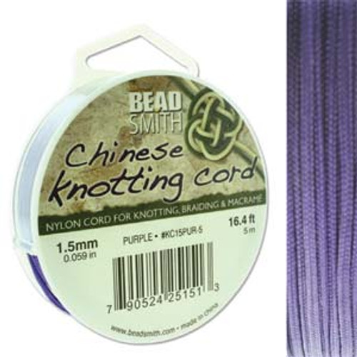 Macrame / Chinese Knotting Cord, Purple, 1.5mm