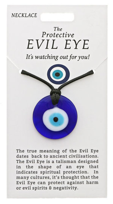 Evil Eye Adjustable Necklace EE02, Blue, Pendant Diameter 3.0cm