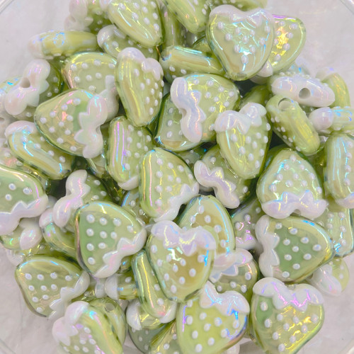 Acrylic Plastic KAWAII Cute Aesthetics STRAWBERRY BEADS ~20mm - AQUA BLUE [5 pcs]