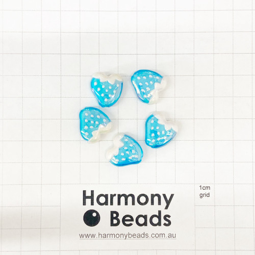 Acrylic Plastic KAWAII Cute Aesthetics STRAWBERRY BEADS ~20mm - AQUA BLUE [5 pcs]