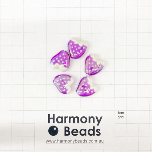 Acrylic Plastic KAWAII Cute Aesthetics STRAWBERRY BEADS ~20mm - PURPLE [5 pcs]