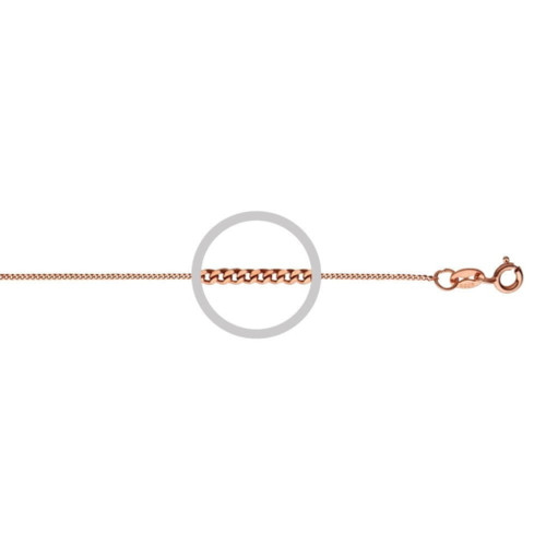 Rose Gold Plated Sterling Silver .925 Tight Curb 1mm Chain #01