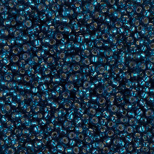 Miyuki Seed Beads 11-91425 11-1425 Dyed Silver Lined Blue Zircon