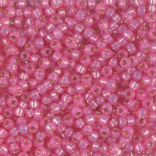 Miyuki Seed Beads Size 6/0 6-9556 6-556 Dyed Dark Pink Silver Line Alabaster