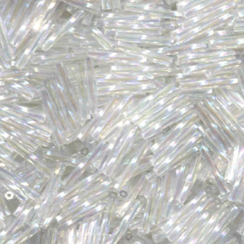 Miyuki Twist Bugle Beads 2x12mm, TW2012-250-R, Crystal AB