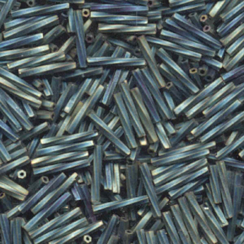 Miyuki Twist Bugle Beads 2x12mm, TW2012-1256, Matte Metallic Patina Iris