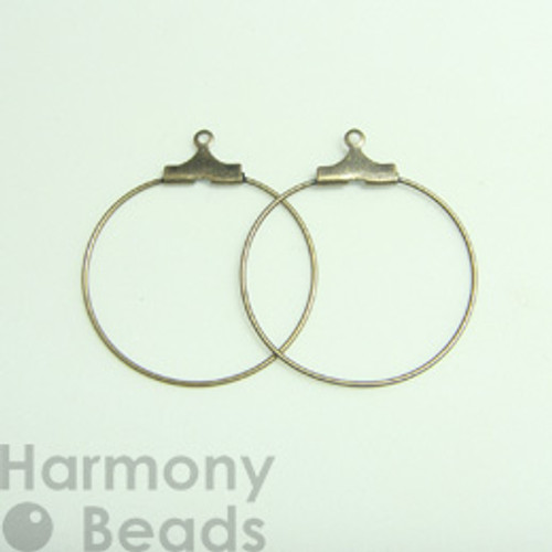 Earring Hoops 25mm Antique Brass Colour [2 pairs]