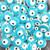 Metal & Glass EVIL EYE Charms 10mm Silver Tone TURQUOISE BLUE & WHITE