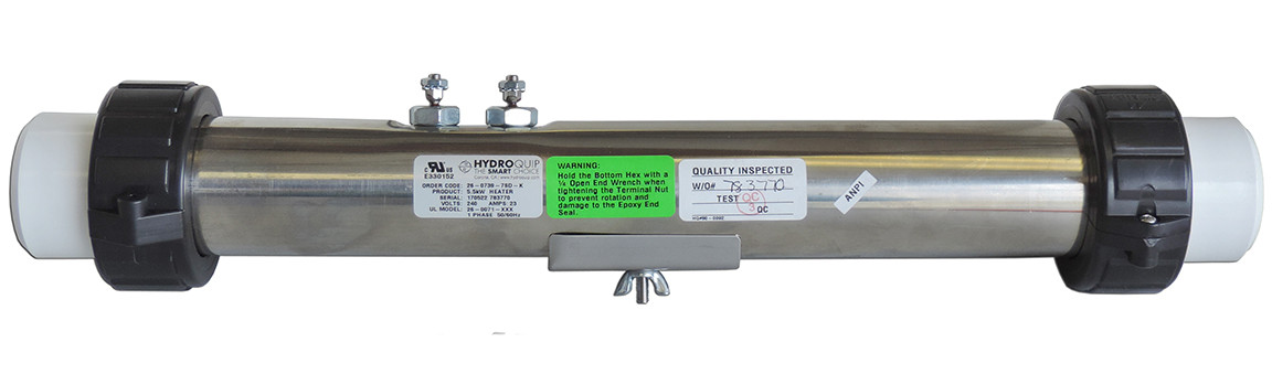 Heater Assy, Replacement, 2.25x15, 4.0KW, Titanium Thermspa / Coleman -  Spa Parts Depot