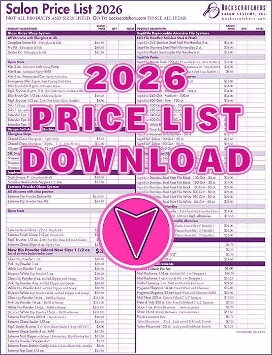 Backscratchers Salon Systems 2025 Salon Price List