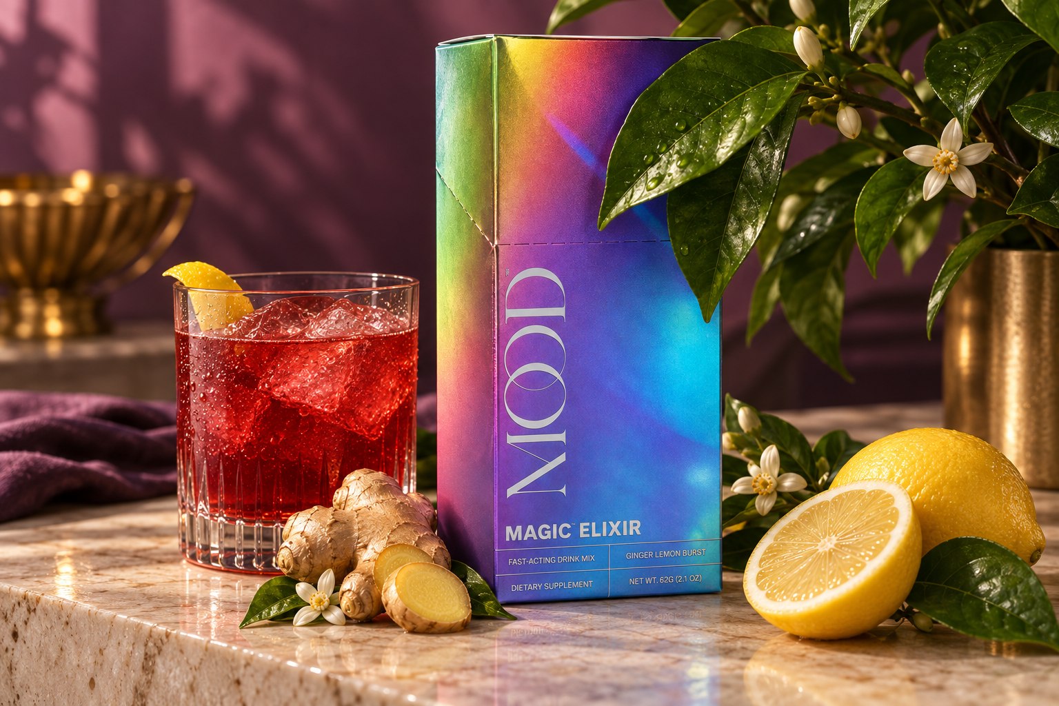 Rainbow MOOD box with ginger and lemon
