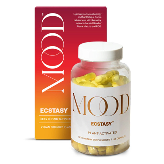 MOOD ECSTASY™ Sexy Plant-Activated Supplements packaging and capsule bottle