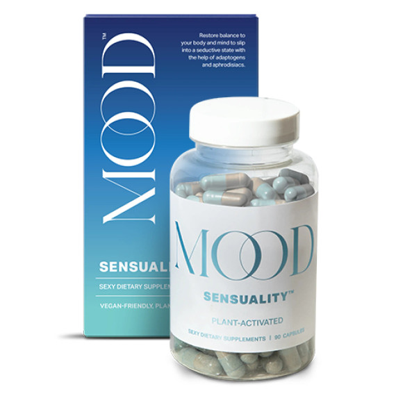 MOOD SENSUALITY™ Sexy, Plant-Activated Supplements packaging and bottle