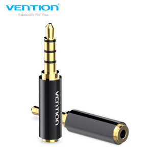 VENTION 2 Pack 3.5mm Male to 2.5mm Female Audio Travel Adapter Gold Plated Aux Auxiliary Plug Splitter 3 Ring Jack Support Microphone Earphone (Black) VENTION 2 Pack 3.5mm Male to 2.5mm Female Audio Travel Adapter Gold Plated Aux Auxiliary Plug Splitter 3 Ring Jack Support Microphone Earphone (Black)