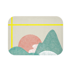 Landscape with Yellow Stripes Bath Mat Home Accents Landscape with Yellow Stripes Bath Mat Home Accents
