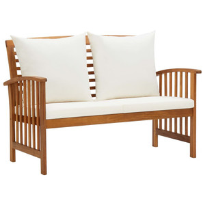 Garden Bench with Cushions 46.9" Solid Acacia Wood Garden Bench with Cushions 46.9" Solid Acacia Wood