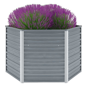 Garden Raised Bed Galvanized Steel 50.8"x50.8"x31.3" Gray Garden Raised Bed Galvanized Steel 50.8"x50.8"x31.3" Gray