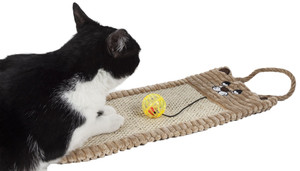 Pet Life Eco-Natural Sisal And Jute Hanging Carpet Kitty Cat Scratcher Lounge With Toy Pet Life Eco-Natural Sisal And Jute Hanging Carpet Kitty Cat Scratcher Lounge With Toy