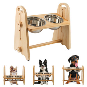 Elevated Dog Bowls for Medium Large Sized Dogs, Adjustable Heights Raised Dog Feeder Bowl with Stand for Food & Water Elevated Dog Bowls for Medium Large Sized Dogs, Adjustable Heights Raised Dog Feeder Bowl with Stand for Food & Water