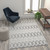 Indoor Geometric Area Rug - Hand Woven Area Rug with Diamond Pattern, Polyester/Cotton Blend