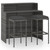 3 Piece Garden Bar Set with Cushions Gray 3 Piece Garden Bar Set with Cushions Gray