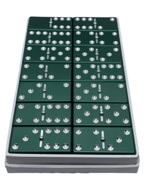 Hunter Green Double 6 Dominoes