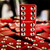 Swarovski crystal domino set, Tournament, Tournament double 6, custom dominoes, Aluminum dominoes, red dominoes