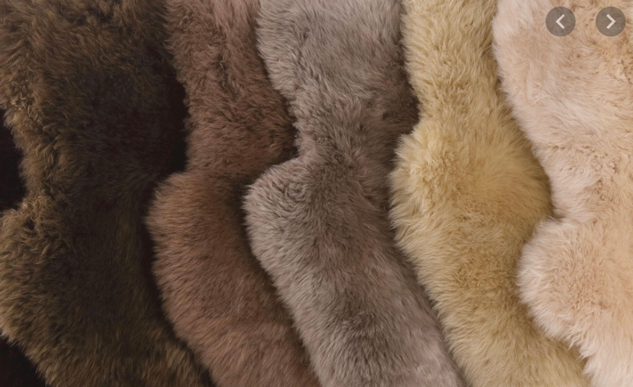 Taupe Sheepskin Rug, Single pelt shearling lambskin