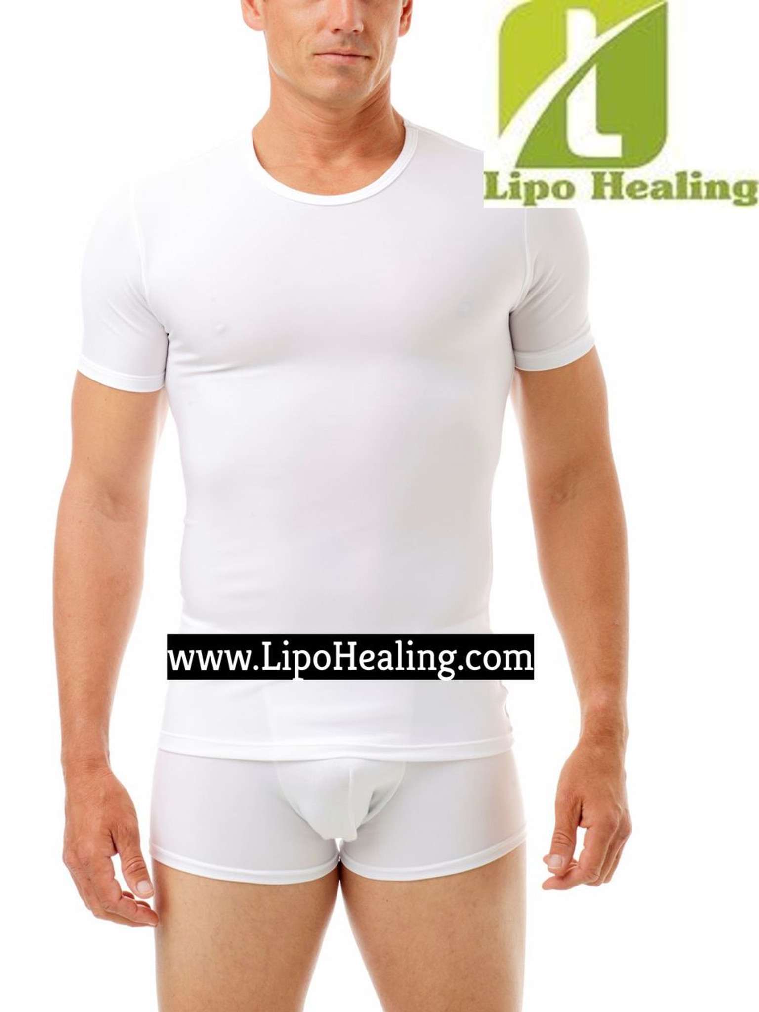 MALE HIGH COMPRESSION SHIRT CREW NECK PROUDLY MADE IN THE USA ONLINE -  Liposuction Healing Foam, Lipo Foam