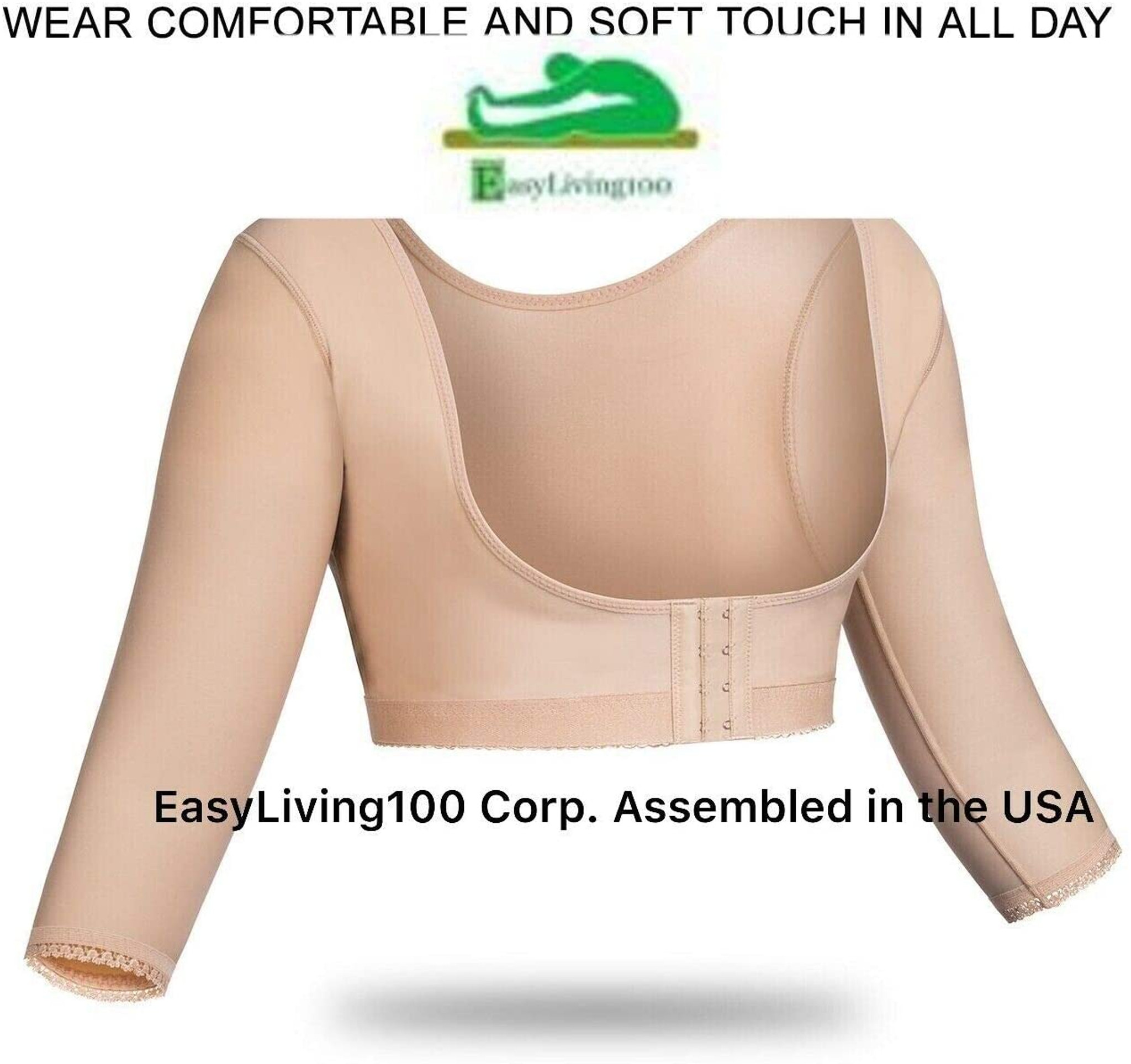 FITVALEN Women's Arm Compression Sleeves Upper Shapers Slimmer Post Surgery  Liposuction Posture Corrector Shapewear Tops 