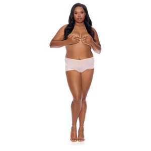 Split Lace Boy Shorts Peach Plus Size Split Lace Boy Shorts Peach Plus Size