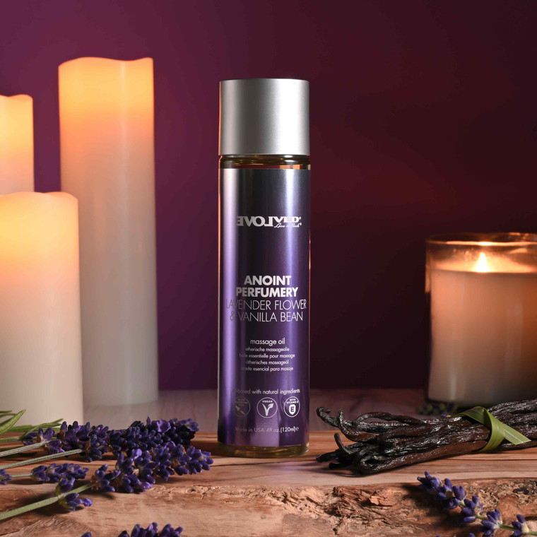 ANOINT PARUMERY, LAVENDER FLOWER & VANILLA BEAN Massage Oil  by Evolved Novelties