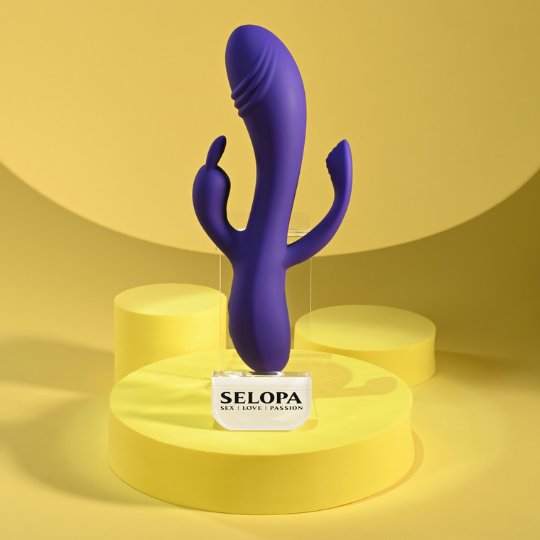 Triple Tickle Silicone Rechargeable Rabbit Vibrator by Selopa SL-RS-7845-2