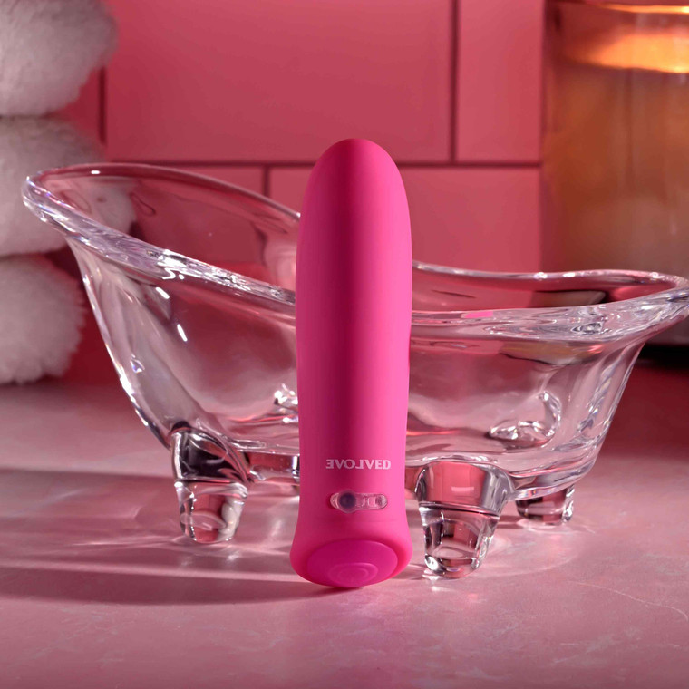 Pretty In Pink Rechargeable Bullet Vibrator by Evolved Novelties EN-RS-0014-2 Pretty In Pink Rechargeable Bullet Vibrator by Evolved Novelties EN-RS-0014-2