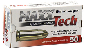 NEW!! MAXXTECH 9MM 115GR FMJ 500RD CASE NEW!! MAXXTECH 9MM 115GR FMJ 500RD CASE