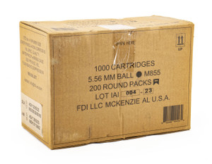 FDI M855 5.56 FMJ 62 GR Green Tip 1000Rd Case FDI M855 5.56 FMJ 62 GR Green Tip 1000Rd Case