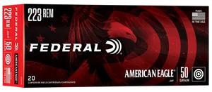 Federal American Eagle .223 Rem 50gr Jacketed Hollow Point 500 Round Case