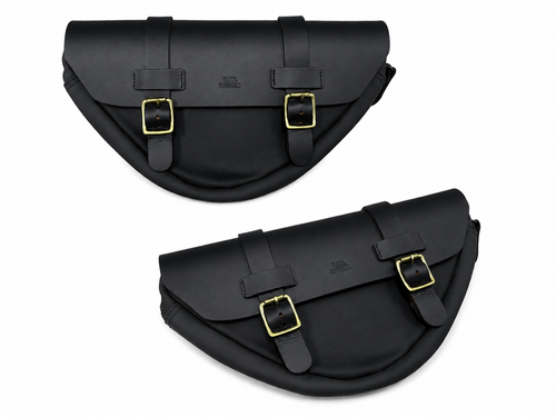 Triumph 400 Leather Side Panel Bags Pair