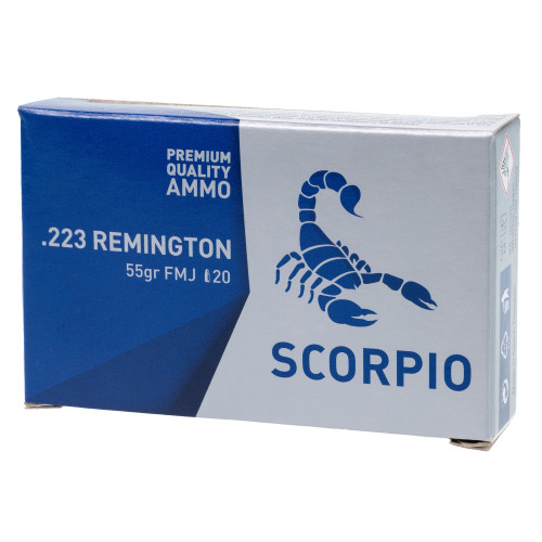Scorpio Ammo .223 Remington 55gr FMJ 1,000 Rounds