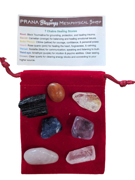 7 Chakra Healing Stone Kit Pocket Stones Prana Blessings