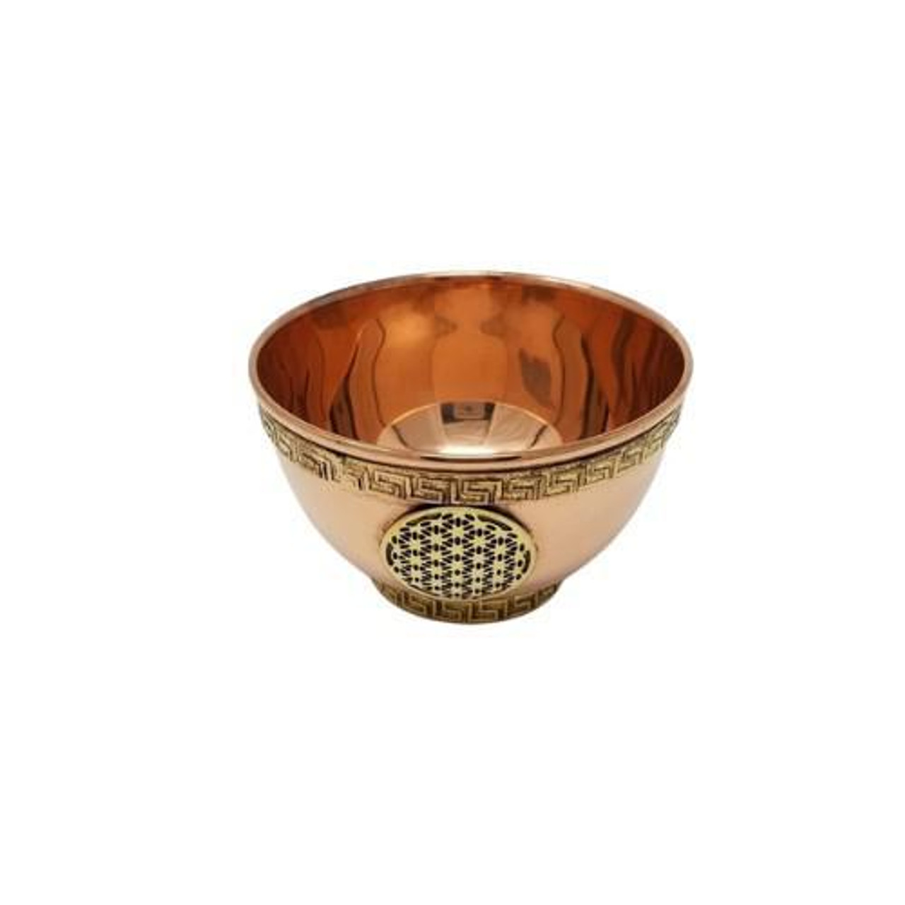 COPPER 'FLOWER OF LIFE' DISH. Ritual Smudge Plate & Offering Bowl. –